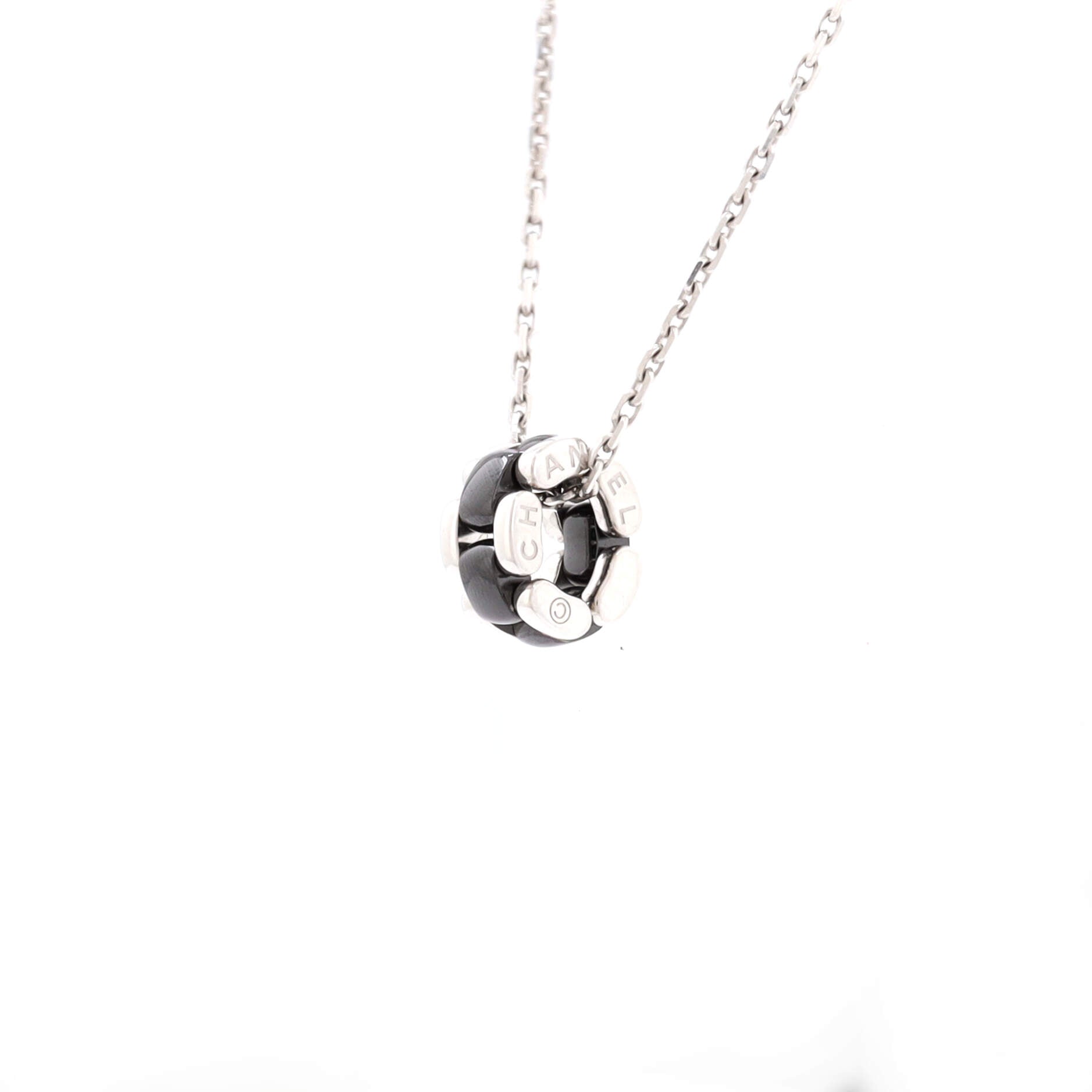 Ultra Pendant Necklace 18K White Golds and Ceramic