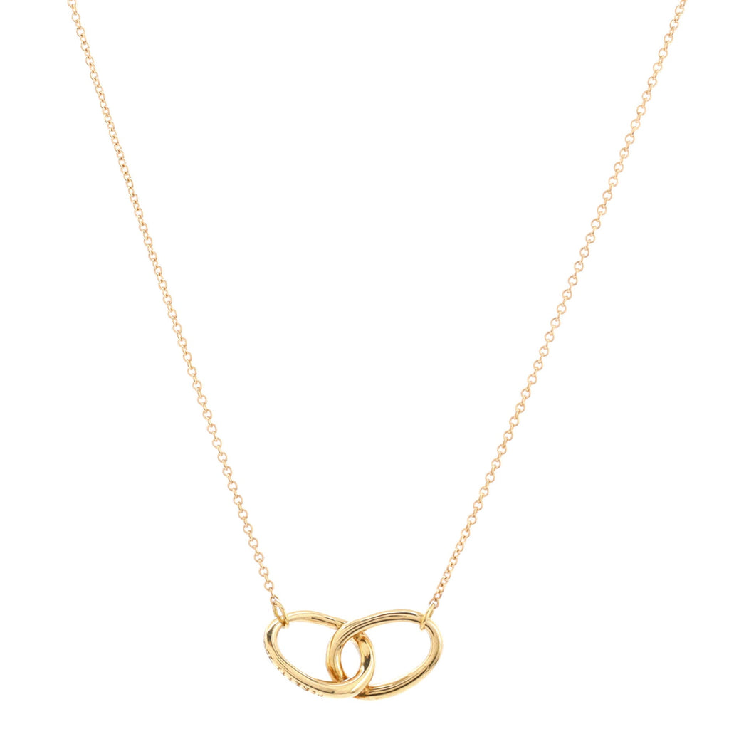 Elsa Peretti Double Loop Pendant Necklace 18K Yellow Gold