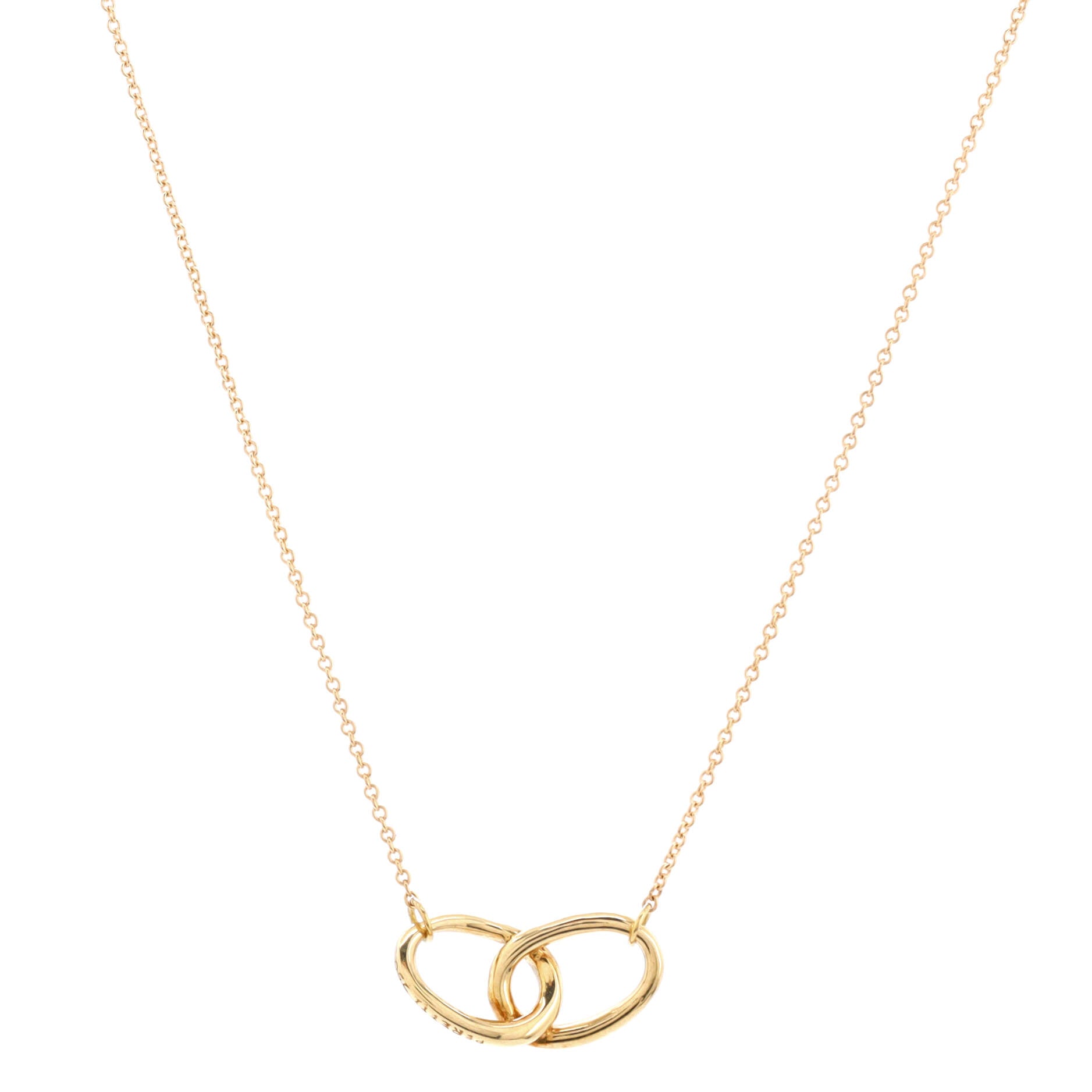 Elsa Peretti Double Loop Pendant Necklace 18K Yellow Gold
