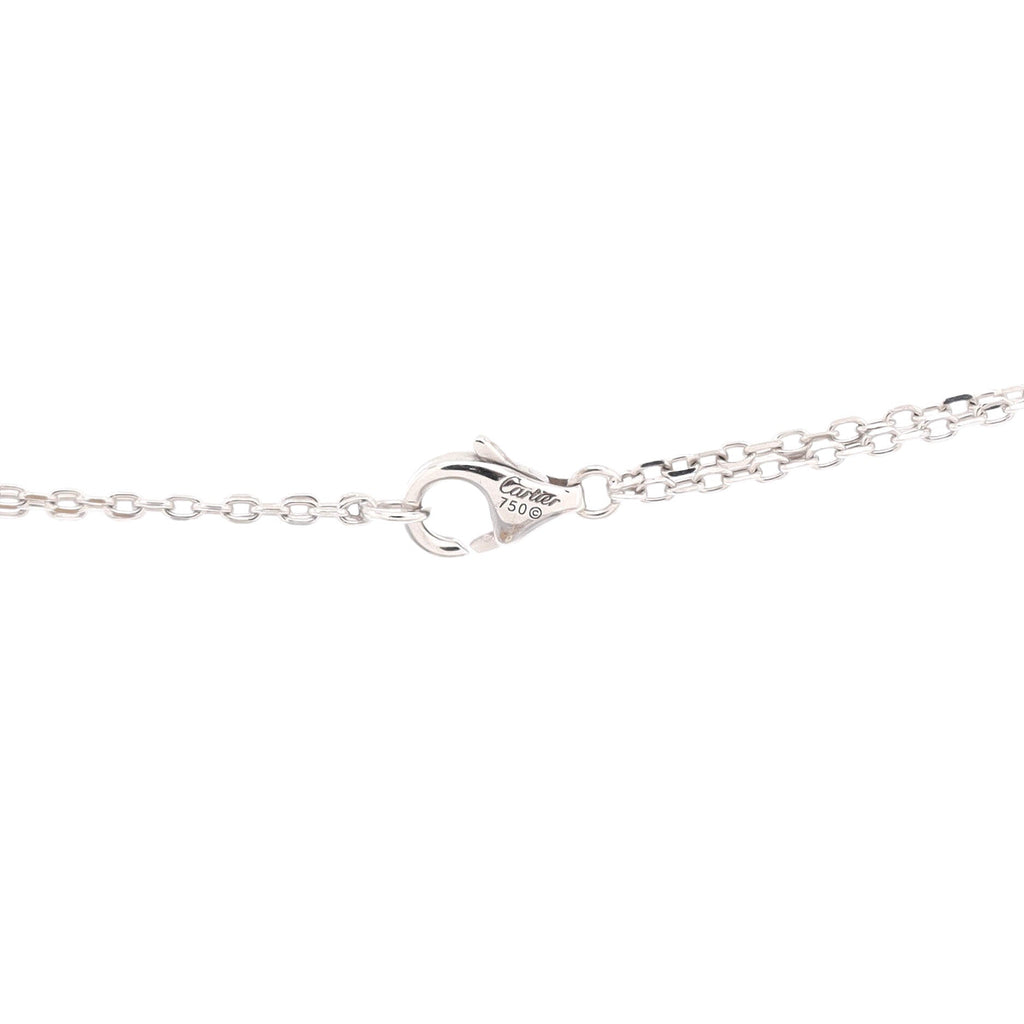 2 Diamonds Love Pendant Necklace 18K White Gold