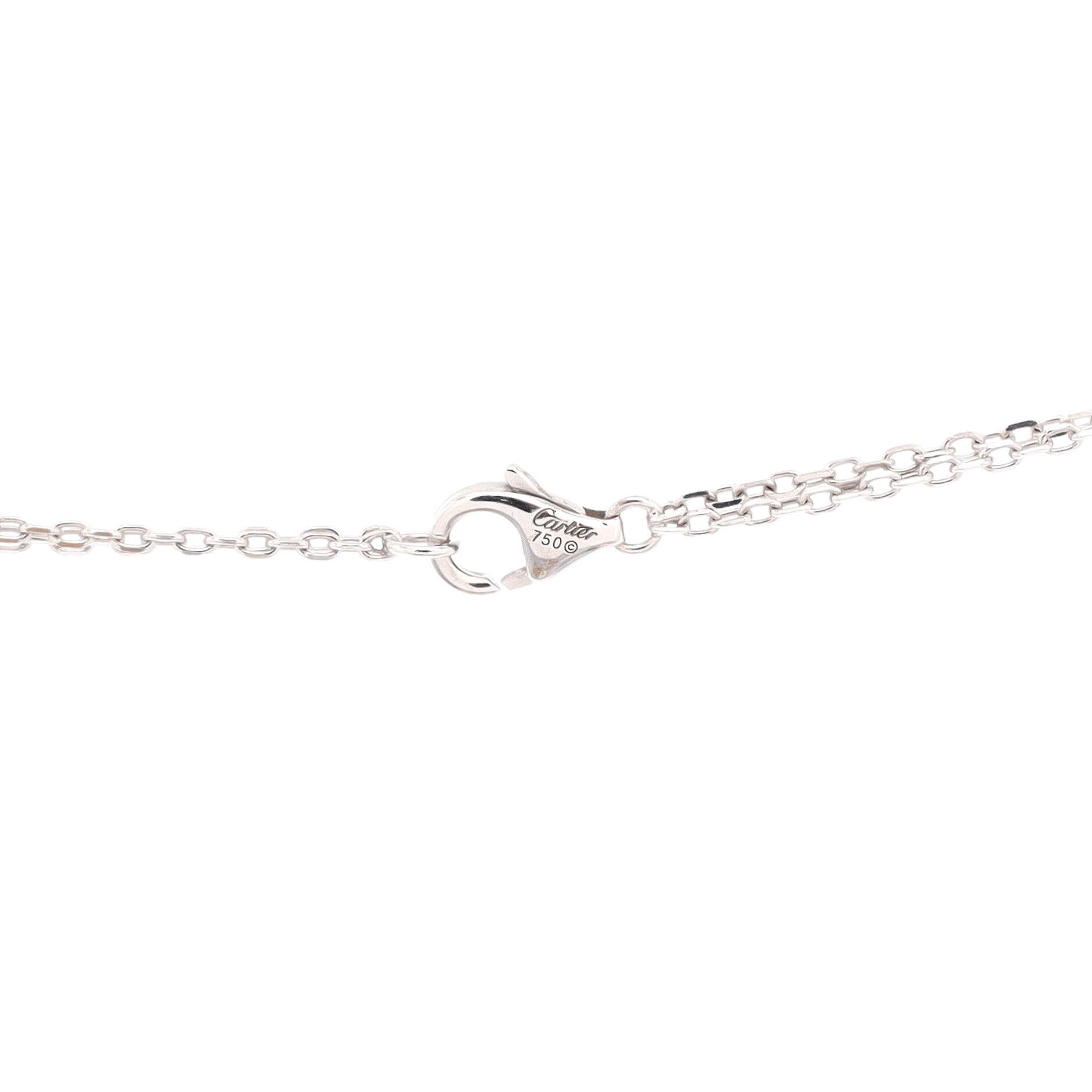 2 Diamonds Love Pendant Necklace 18K White Gold