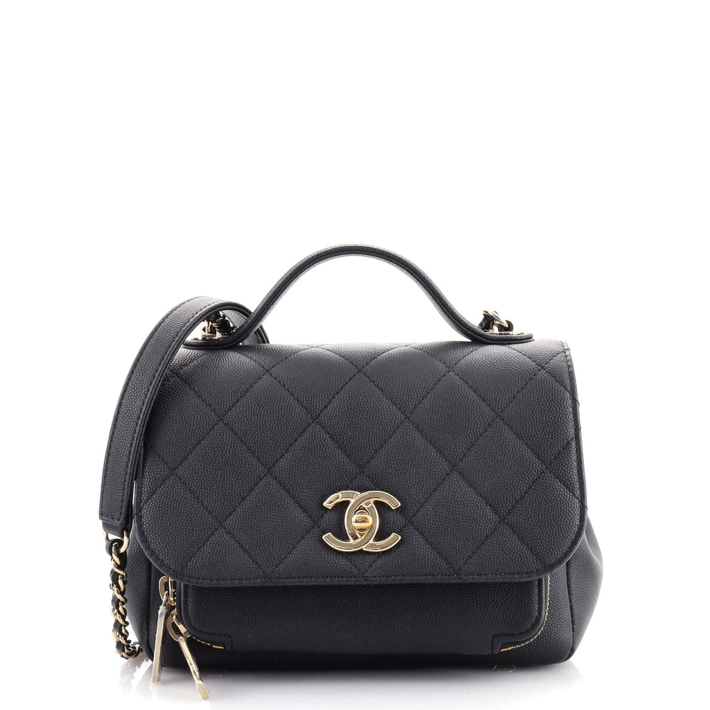 Business Affinity Flap Bag Quilted Caviar Mini