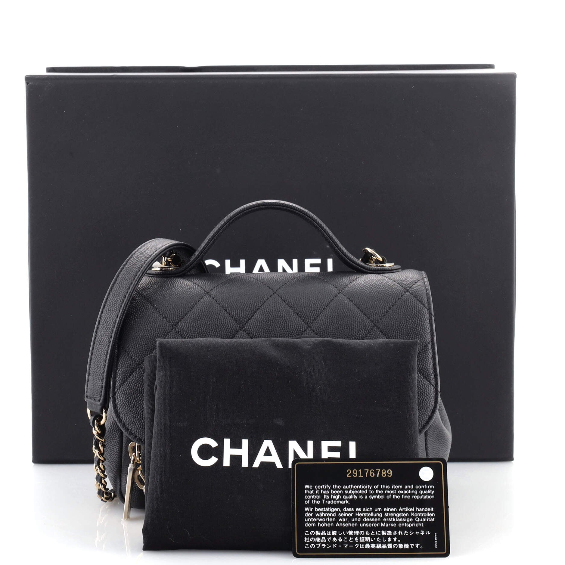 Business Affinity Flap Bag Quilted Caviar Mini