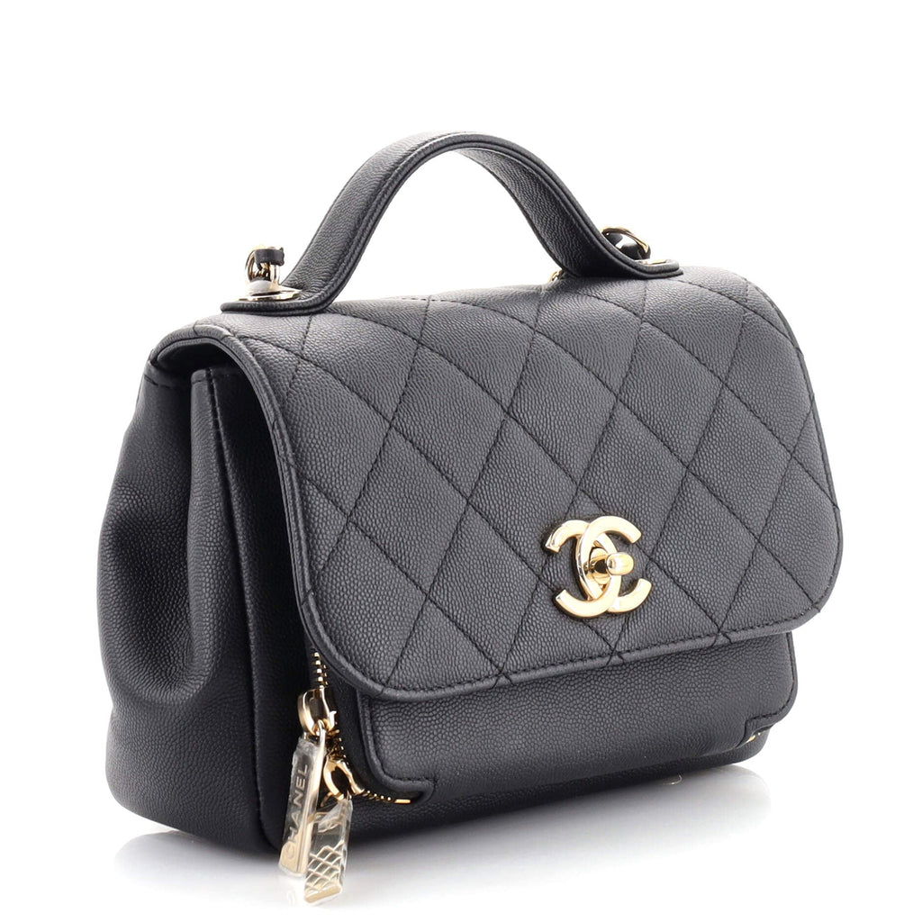 Business Affinity Flap Bag Quilted Caviar Mini