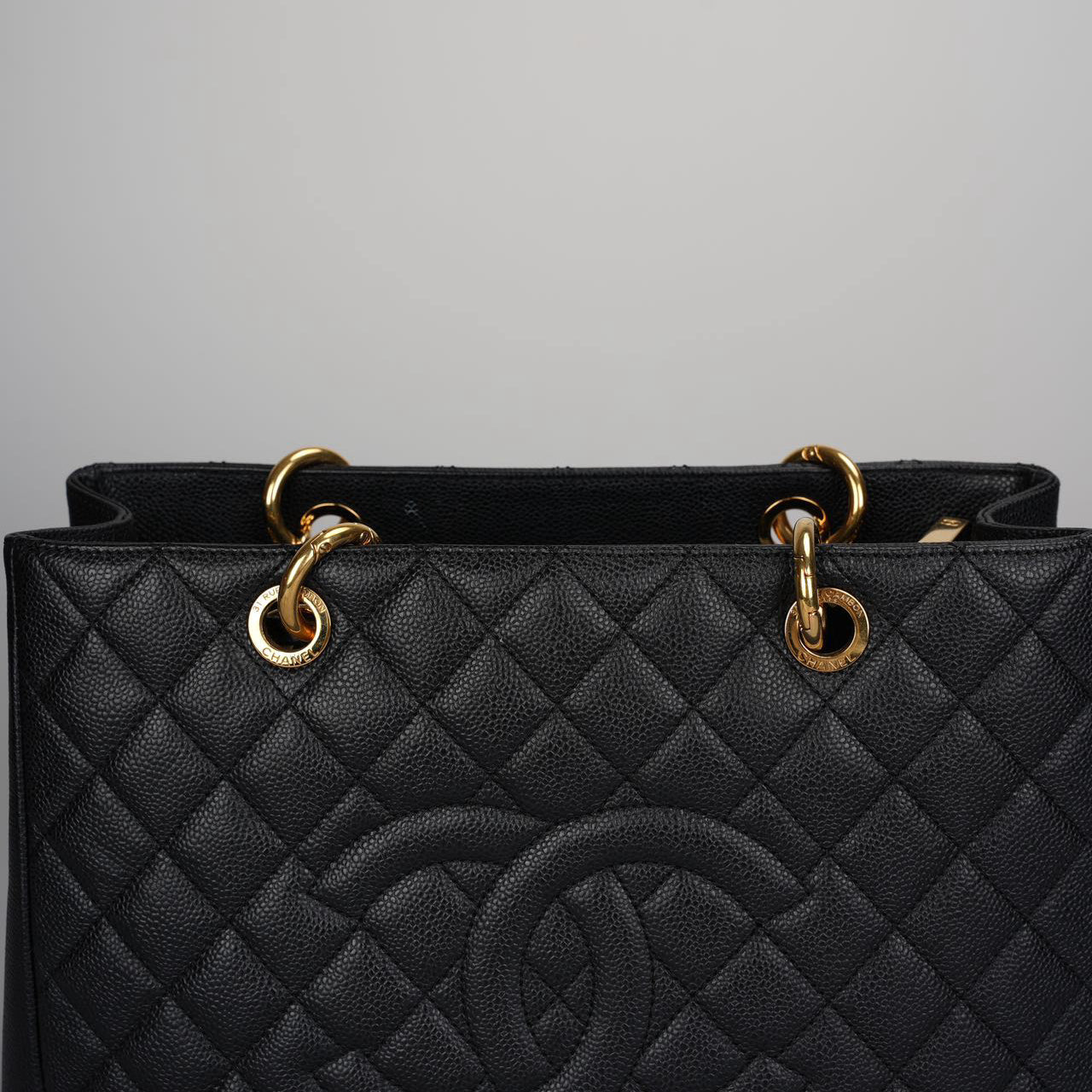 Chanel Black Grand Shopping Tote Black GST Bag Caviar 2012