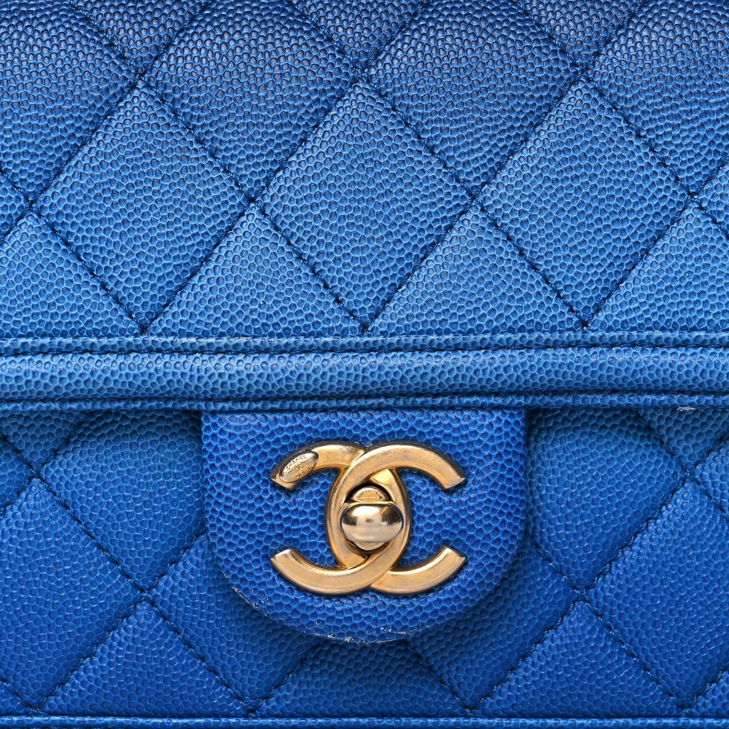 Caviar Quilted Sunset On The Sea Waist Bag Blue