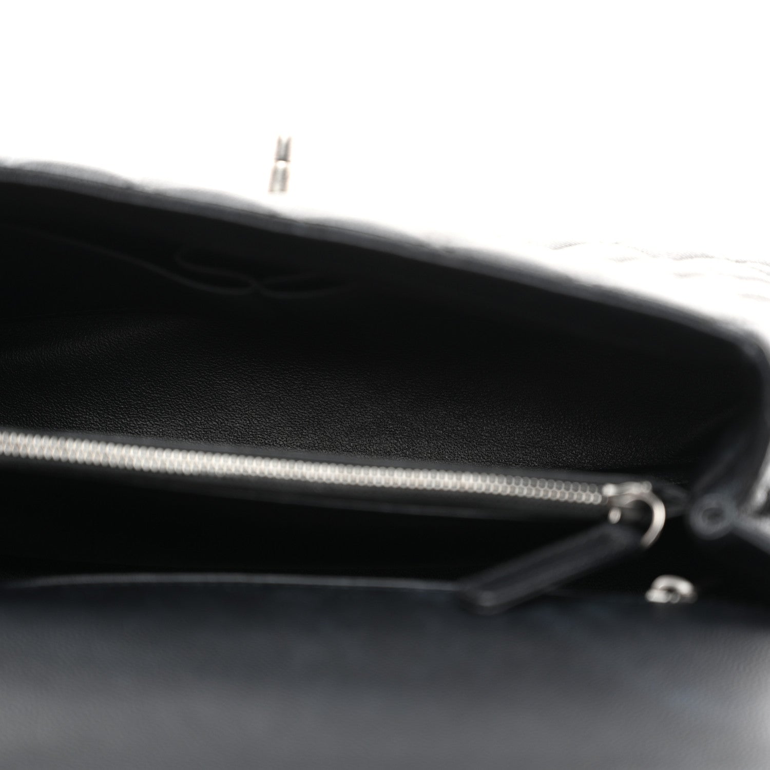 Caviar Lizard Embossed Quilted Small Coco Handle Flap Black