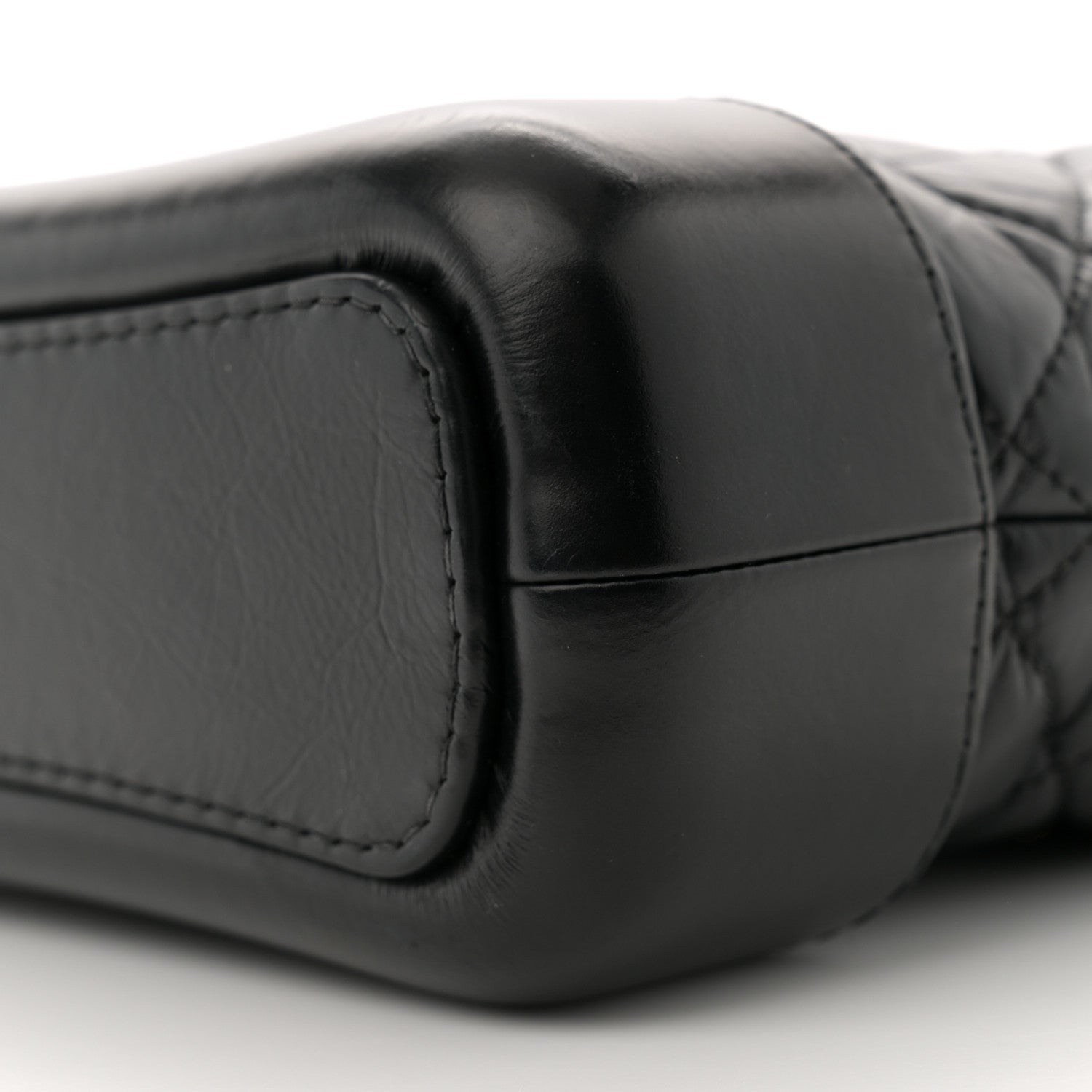 Aged Calfskin Quilted Small Gabrielle Hobo Black