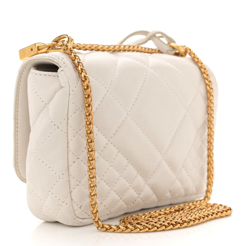 Nappa Quilted Icon Shoulder Bag White