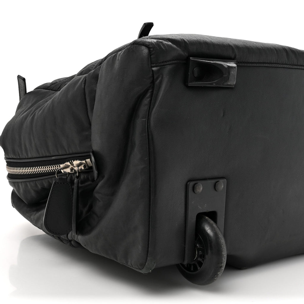 Nylon Quilted Duffle Trolley Black