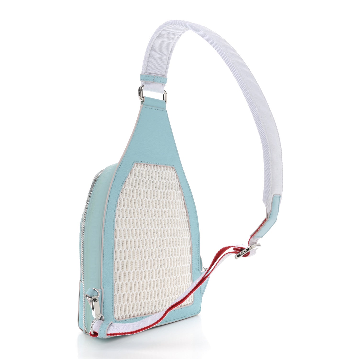 Calfskin Mens Loubifunk Spiked Bag White Mineral