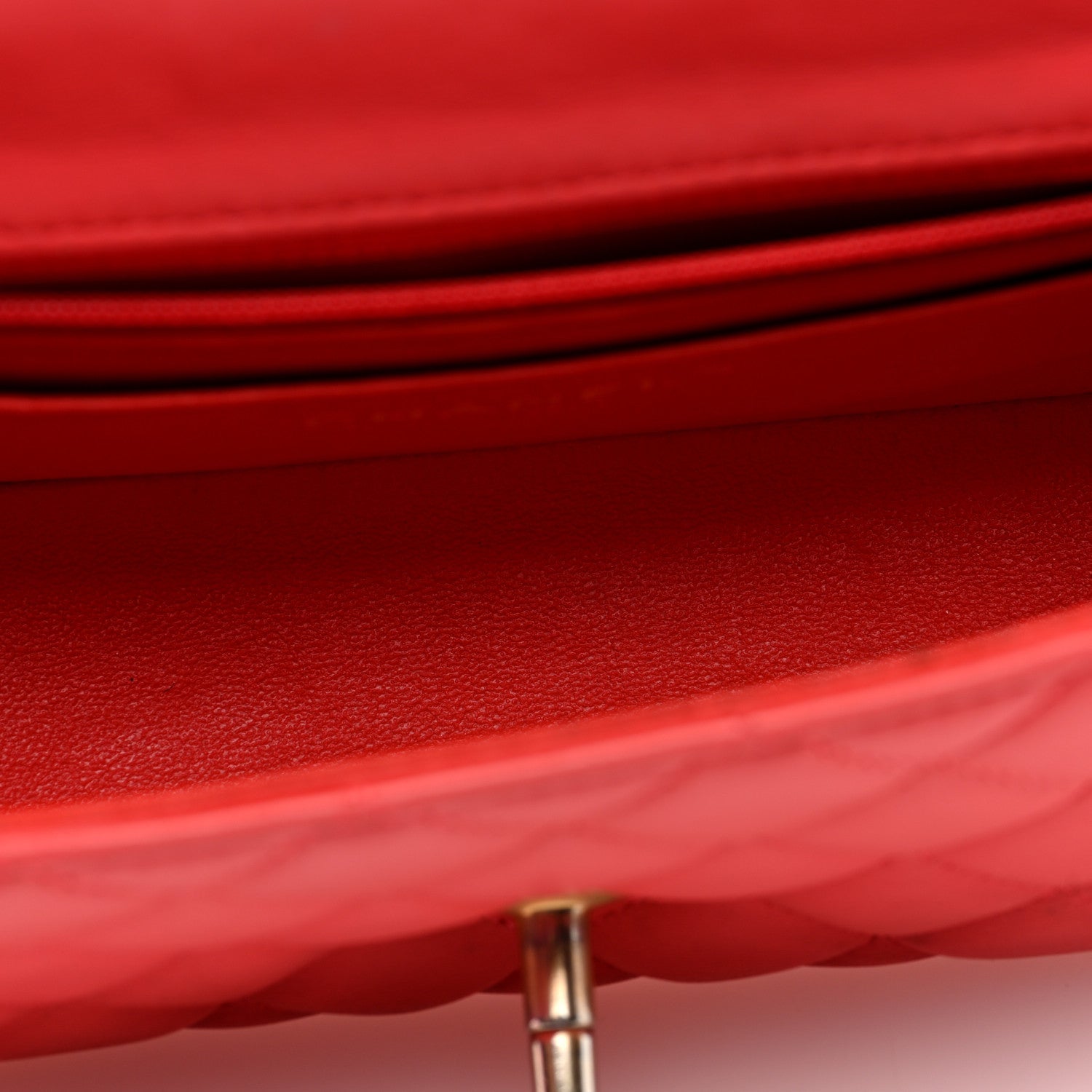 Lambskin Quilted Mini Rectangular Flap Red