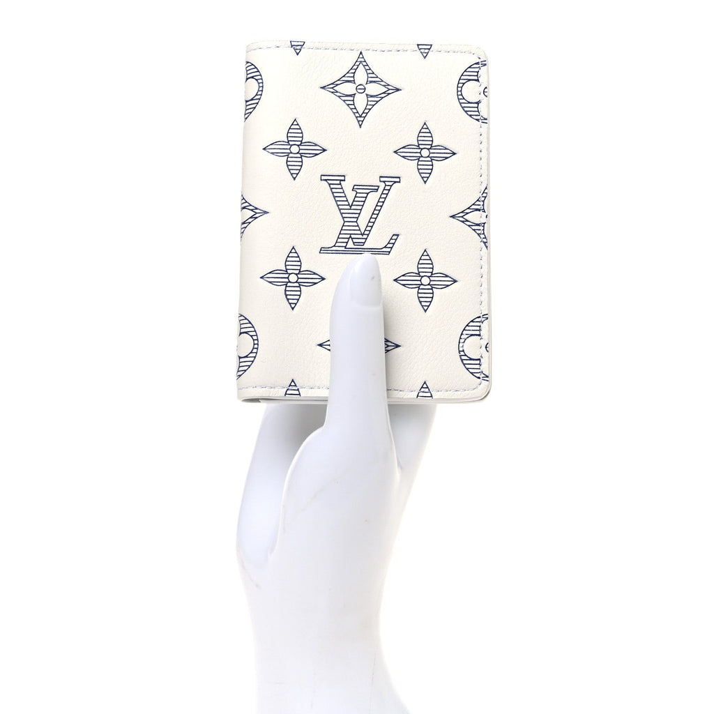 Calfskin Monogram Shadow Pocket Organizer White