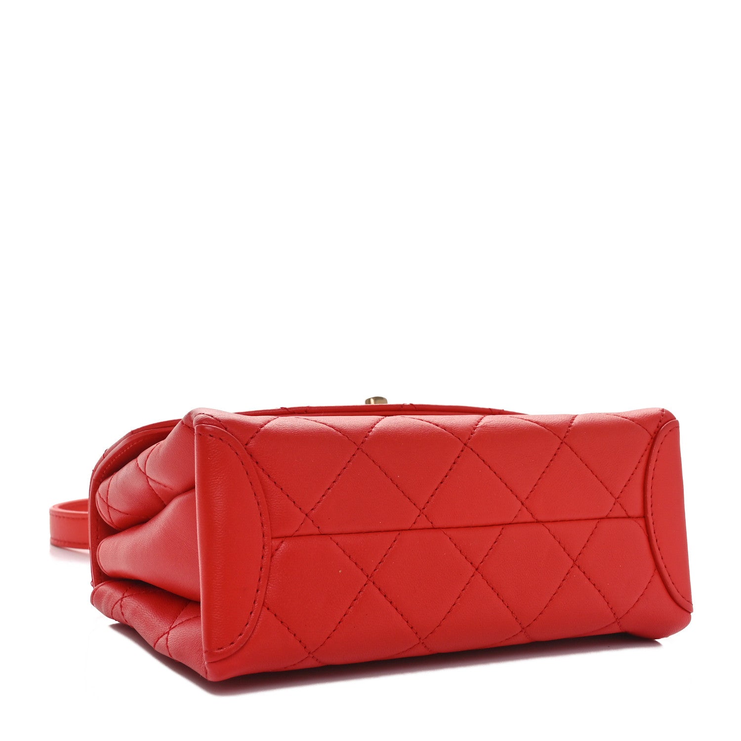 Lambskin Quilted Small Trendy Spirit Top Handle Bag Red
