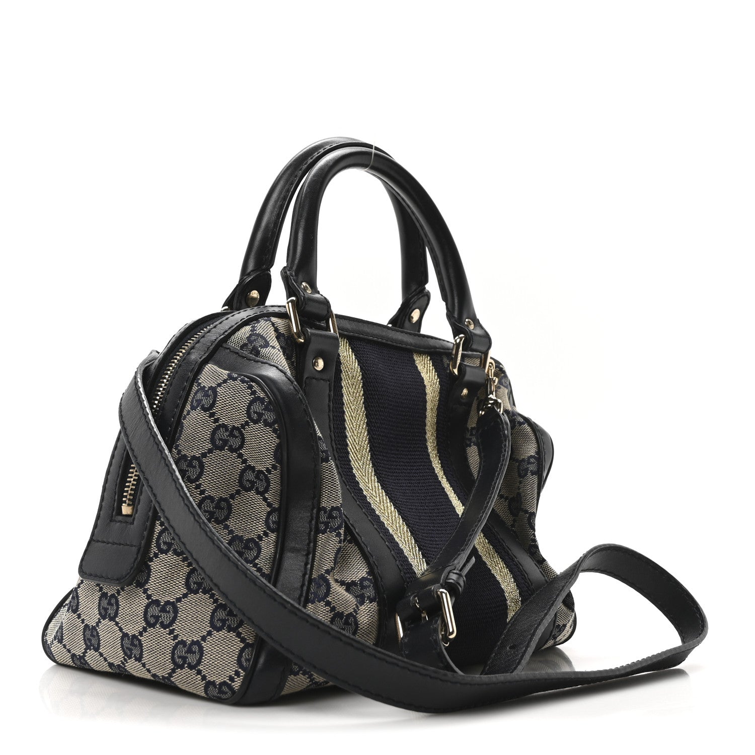 Monogram Vintage Web Small Boston Navy