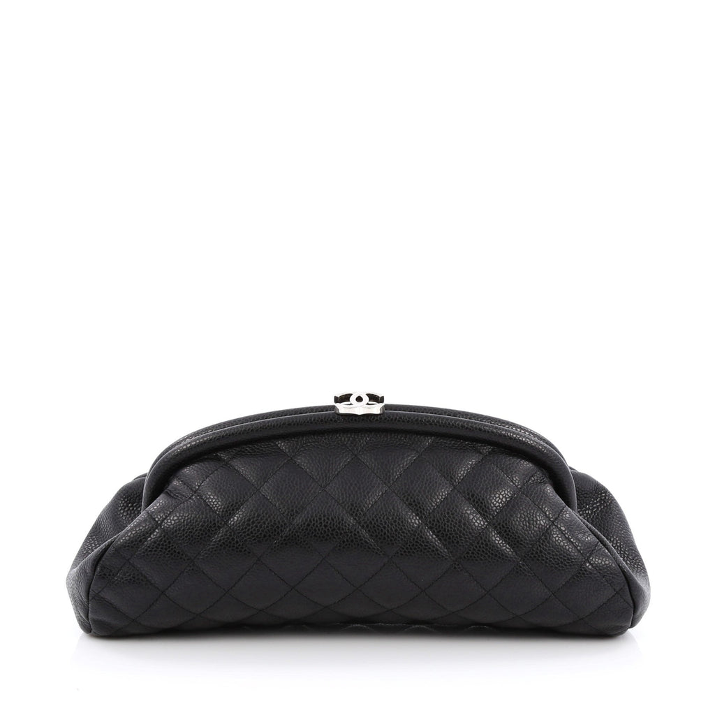 Timeless Clutch Quilted Caviar