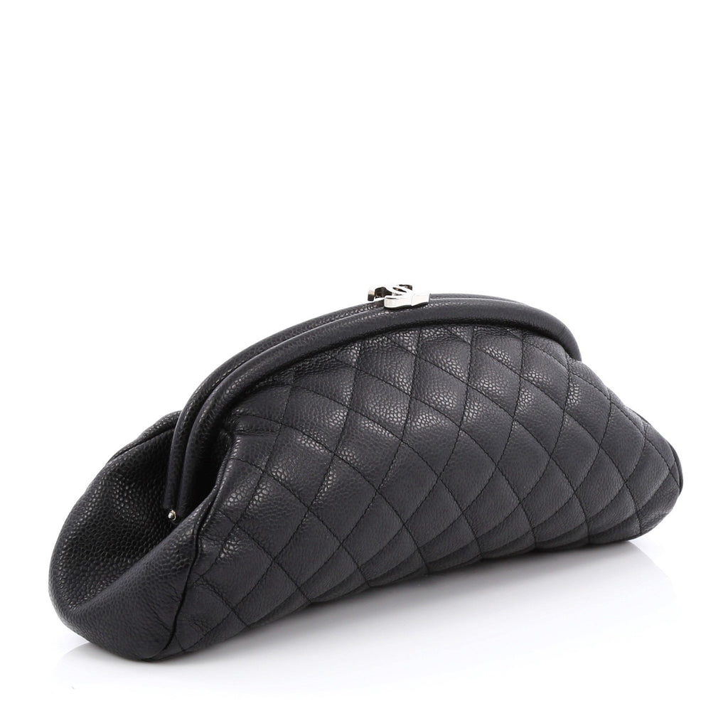 Timeless Clutch Quilted Caviar