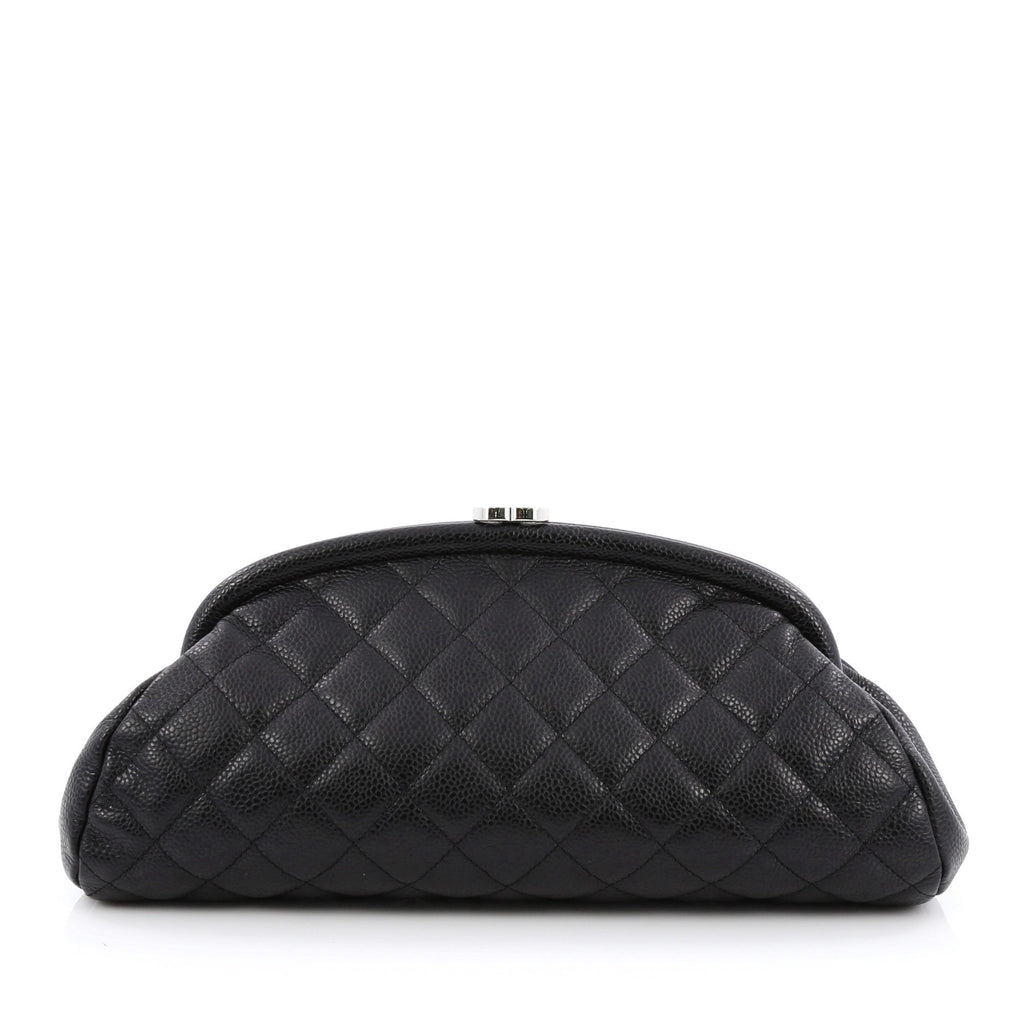 Timeless Clutch Quilted Caviar