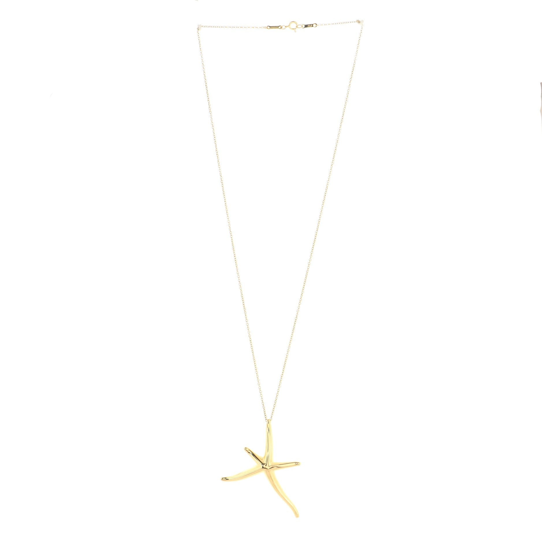 Starfish Pendant Necklace 18K Yellow Gold Large