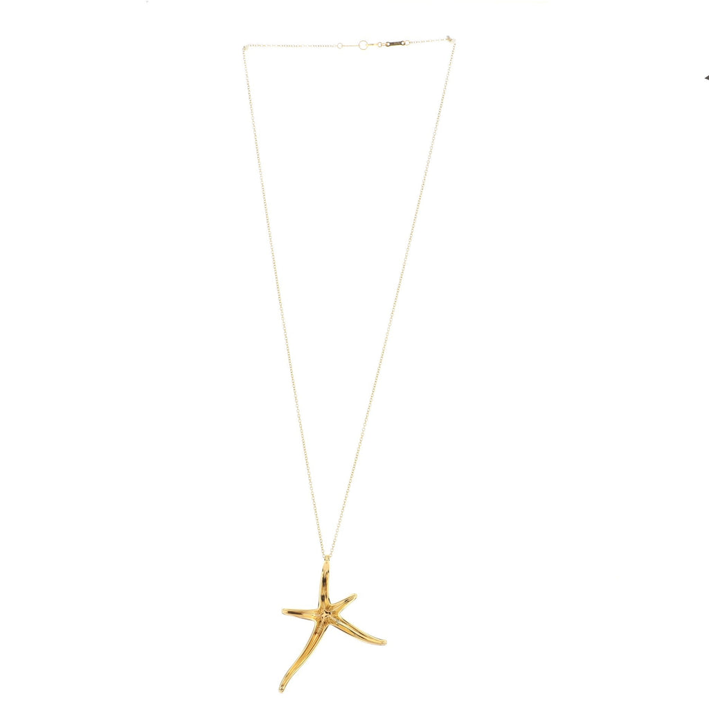 Starfish Pendant Necklace 18K Yellow Gold Large