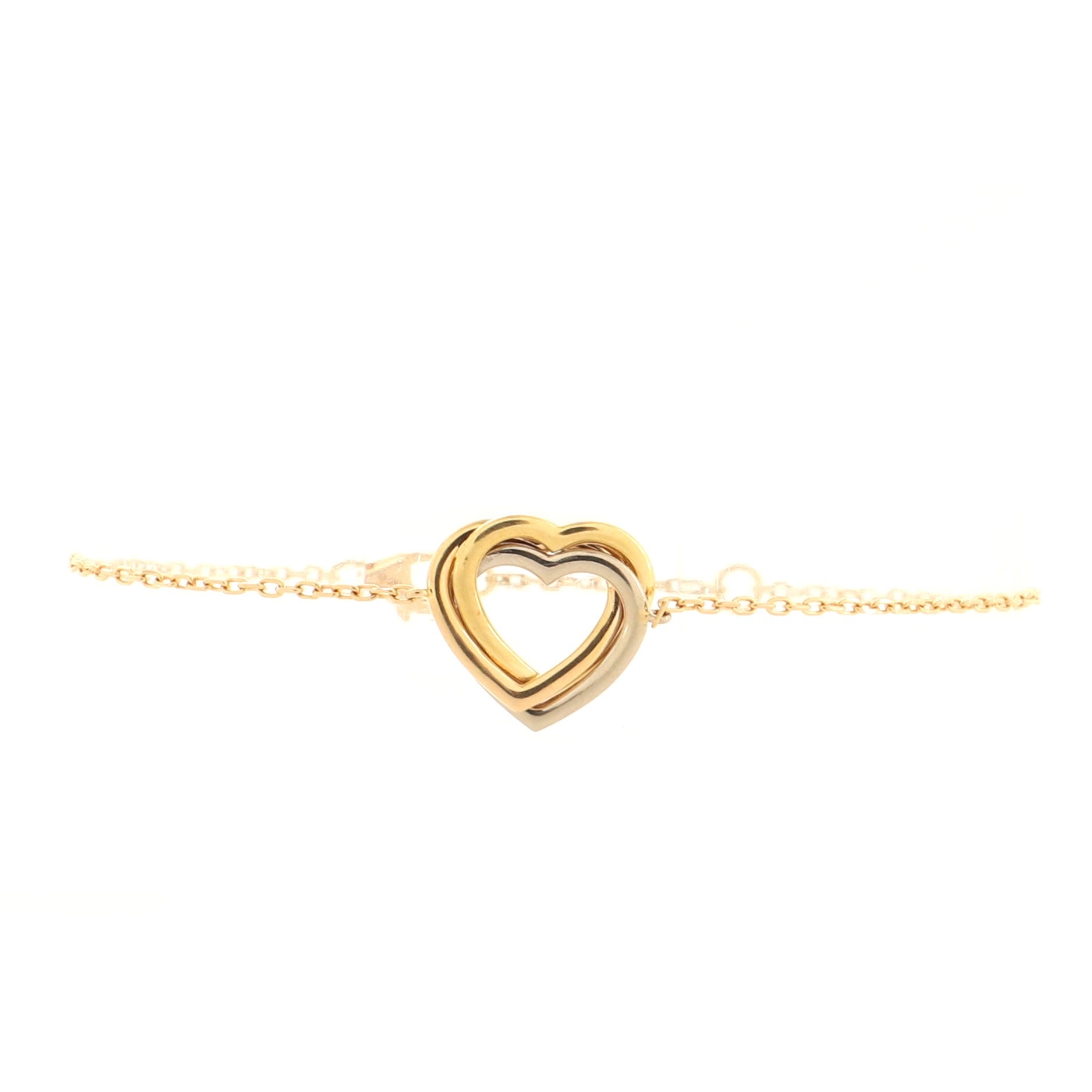 Trinity Heart Pendant Necklace 18K Tricolor Gold