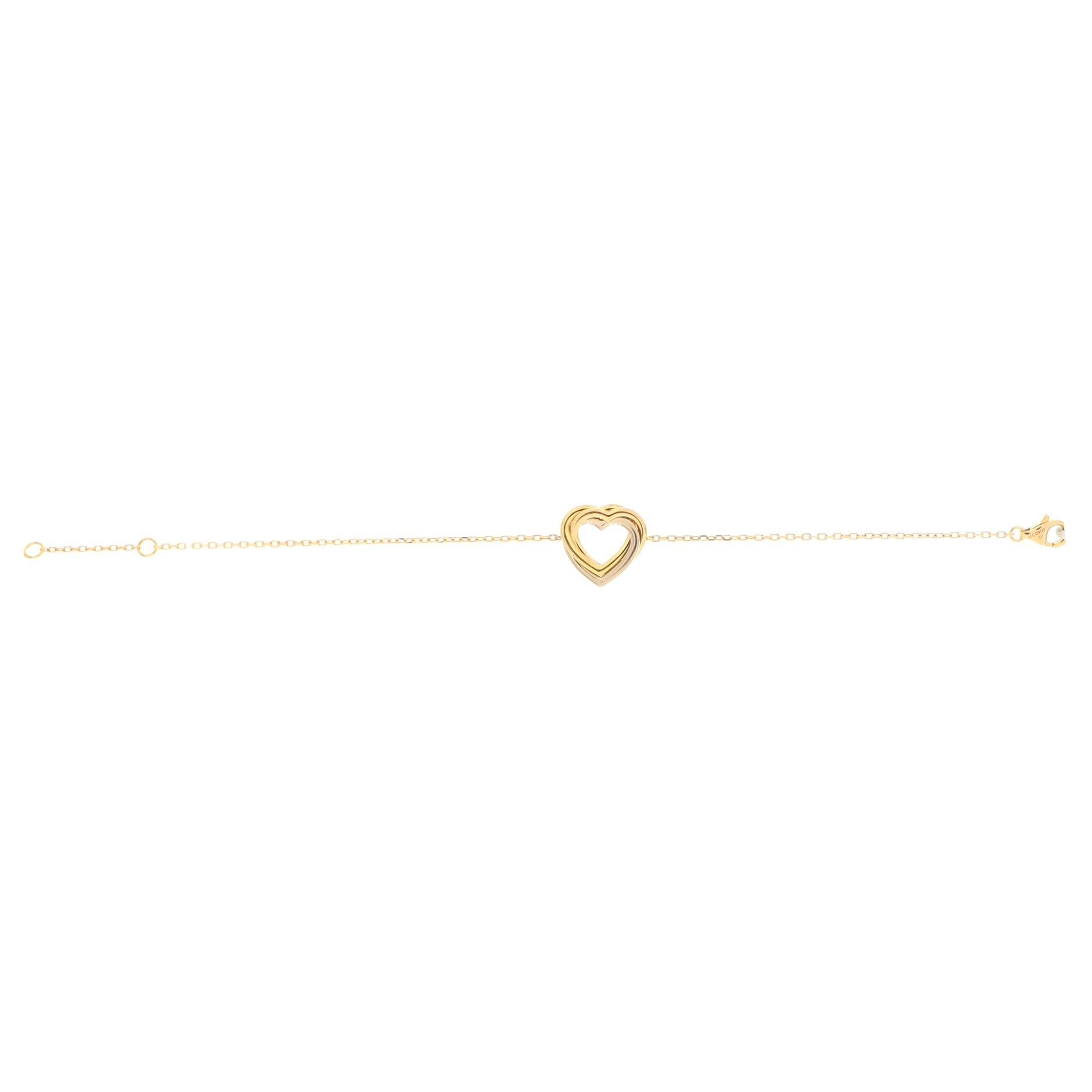 Trinity Heart Pendant Necklace 18K Tricolor Gold
