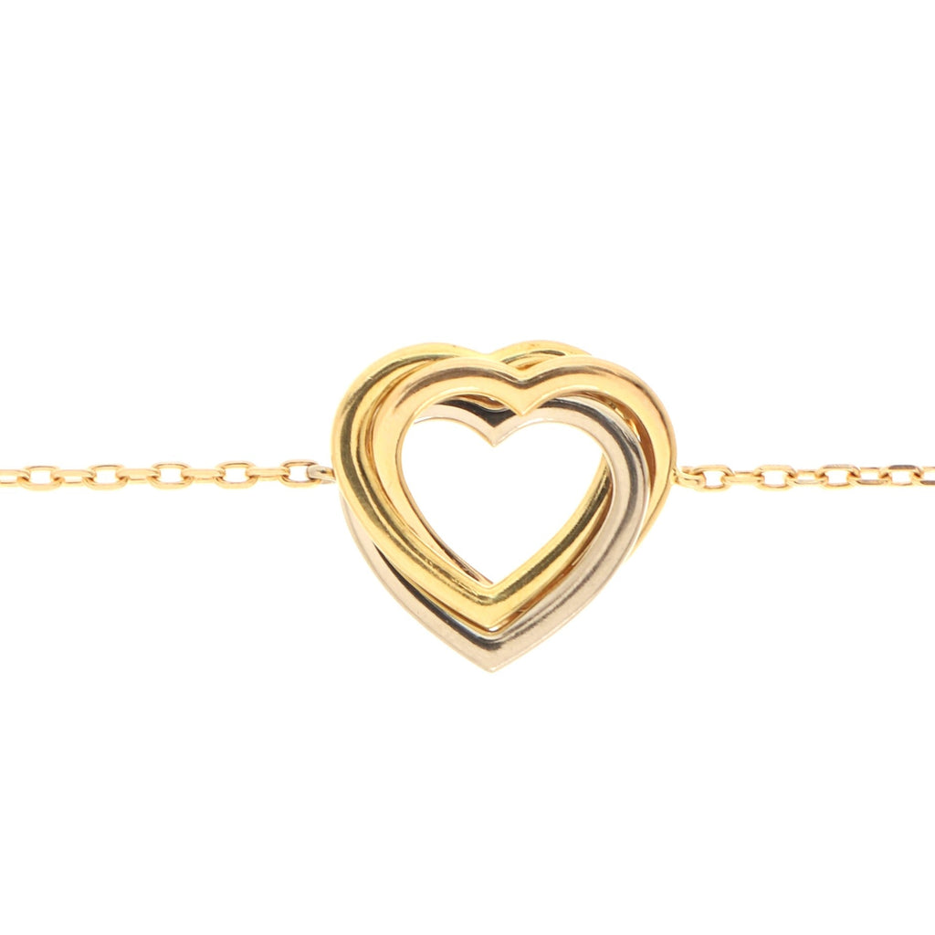 Trinity Heart Pendant Necklace 18K Tricolor Gold