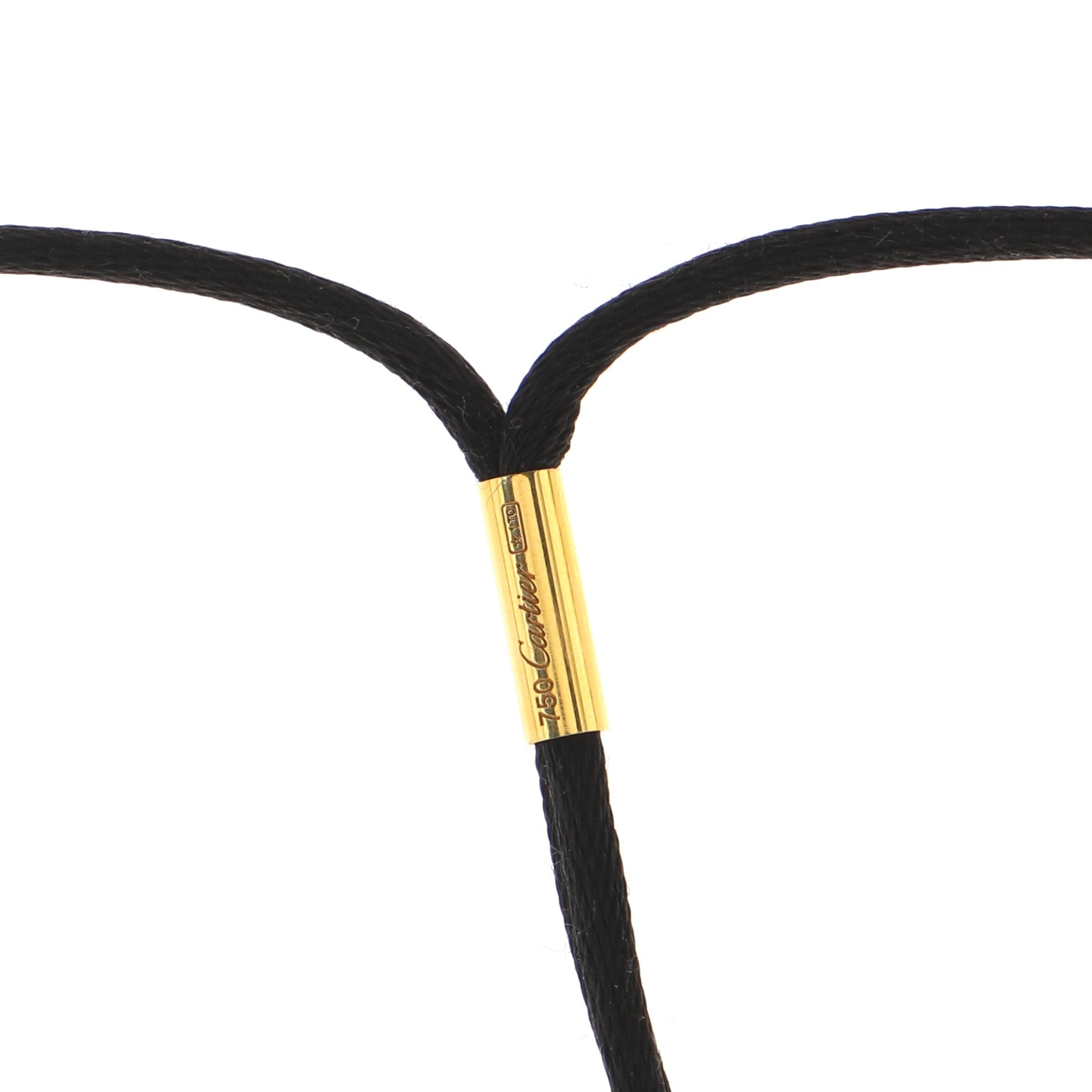 Trinity on Cord Necklace Silk Cord with 18K Tricolor Gold Medium