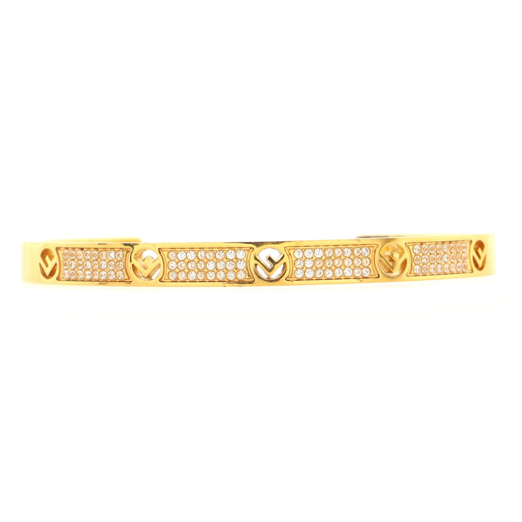 F is Fendi Bangle Bracelet Metal and Crystals