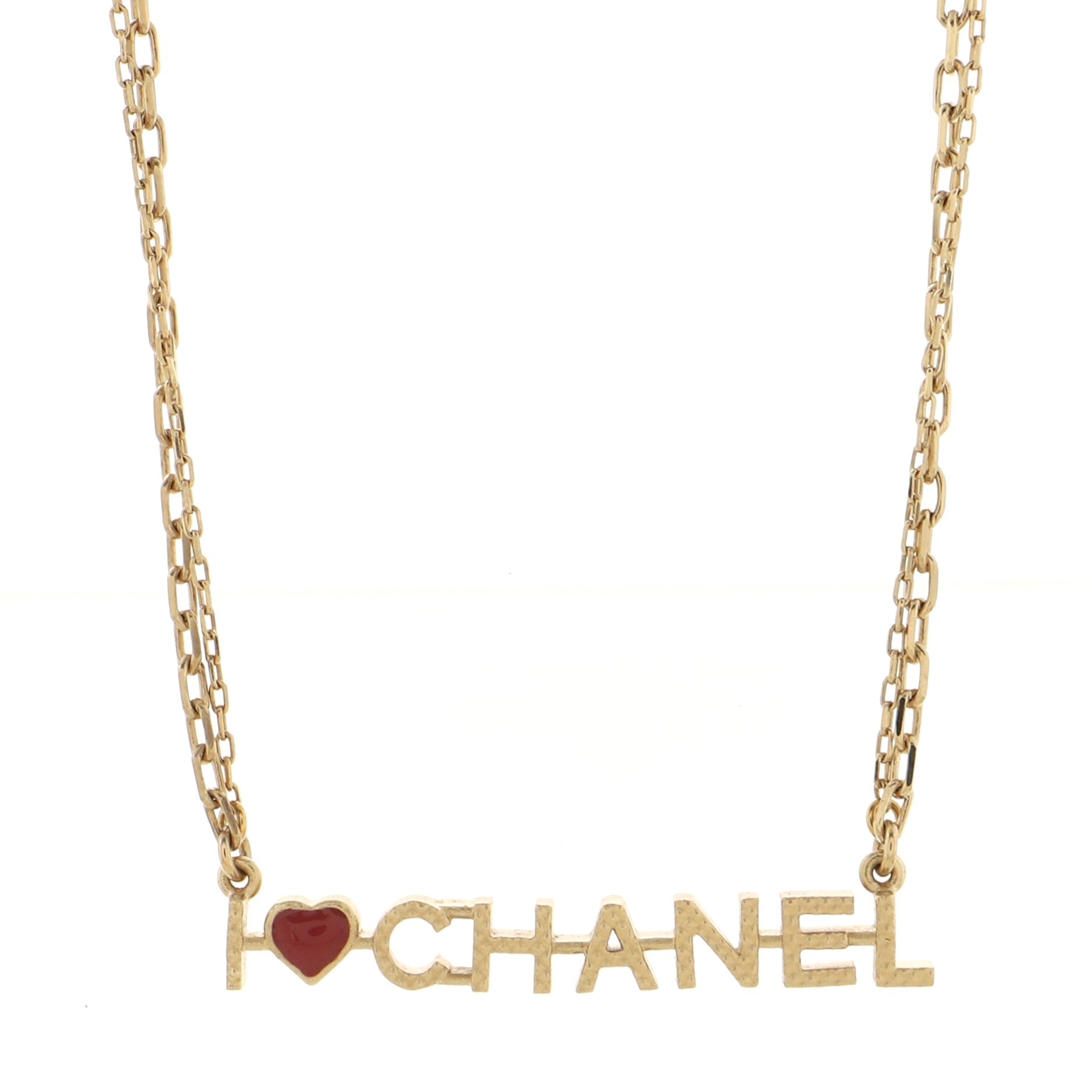 I Love Chanel Necklace Metal with Resin
