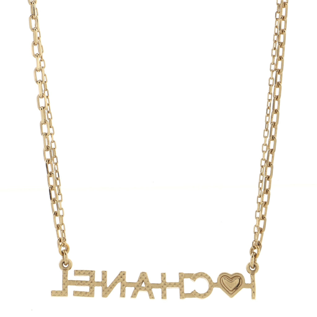 I Love Chanel Necklace Metal with Resin