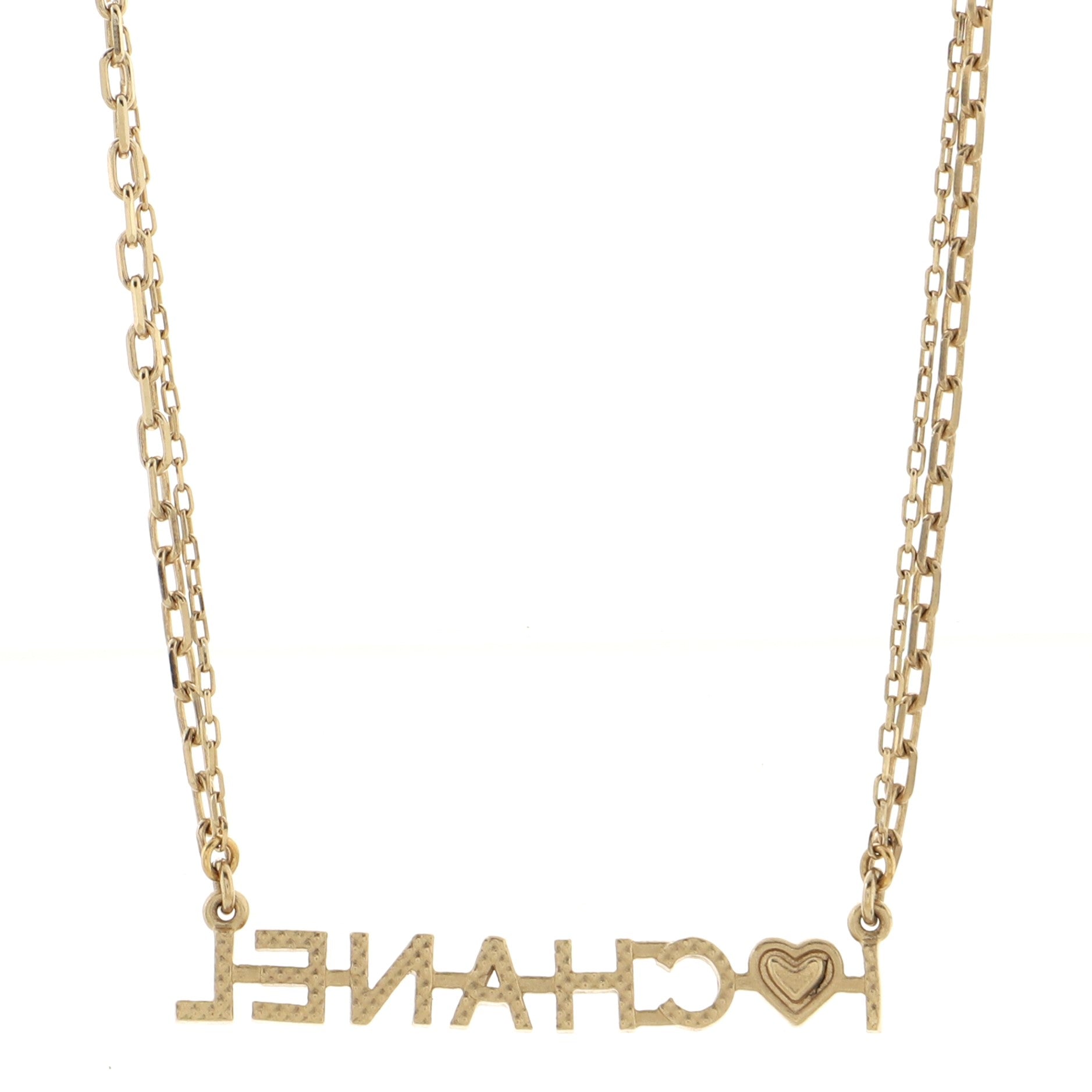 I Love Chanel Necklace Metal with Resin