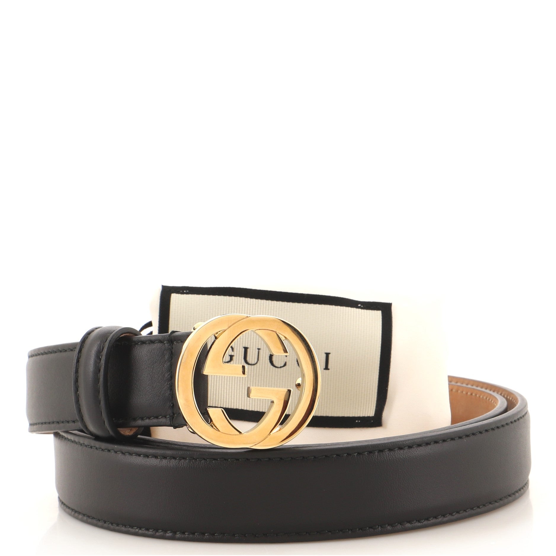 Interlocking G Belt Leather Thin 85