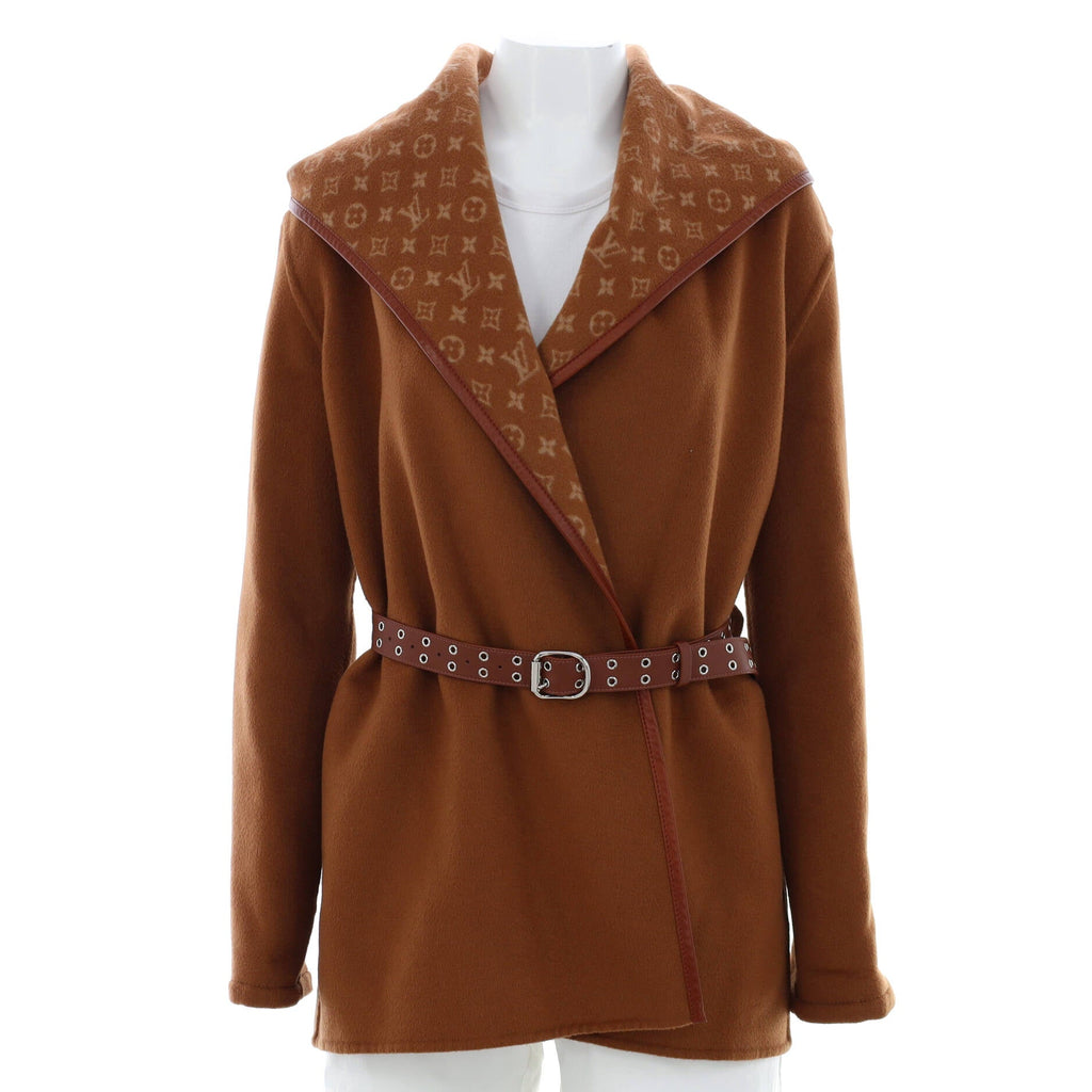 Women's Monogram Hooded Wrap Coat Wool Blend