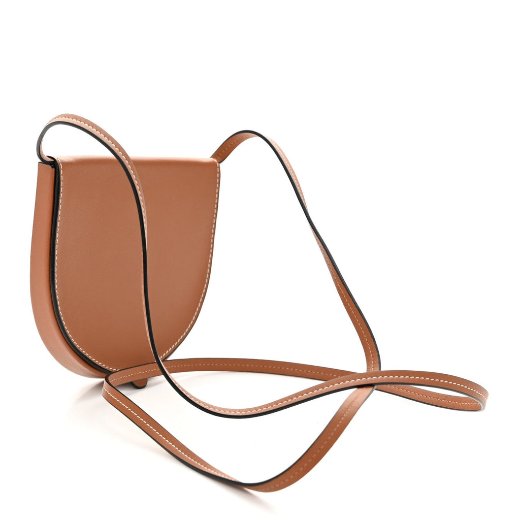 Soft Calfskin Large Heel Pouch Tan