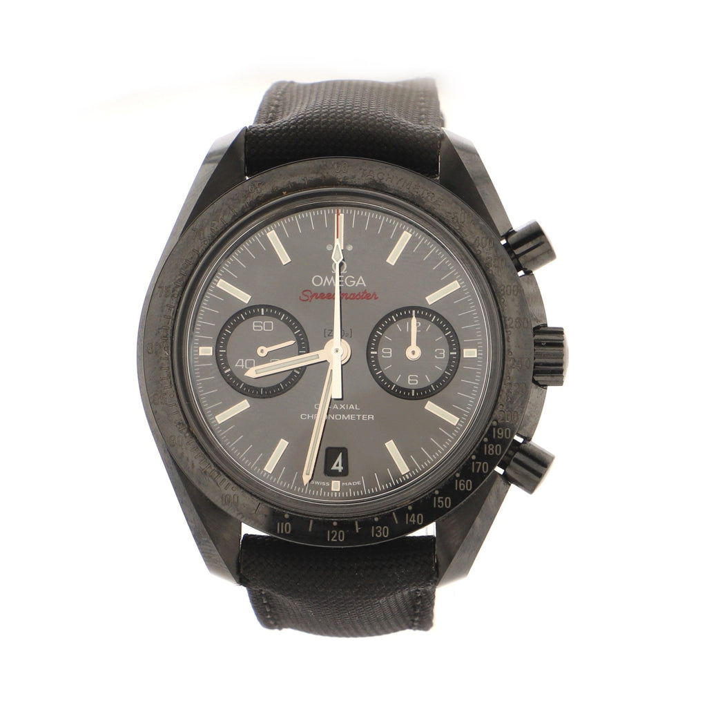 Speedmaster Professional Moonwatch Dark Side Of The Moon Co-Axial Chronometer Chronograph Automatic Watch Ceramic and Nylon 44