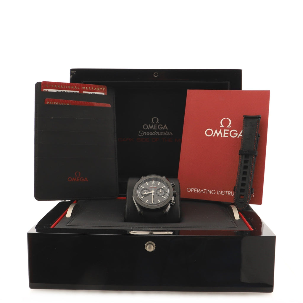 Speedmaster Professional Moonwatch Dark Side Of The Moon Co-Axial Chronometer Chronograph Automatic Watch Ceramic and Nylon 44