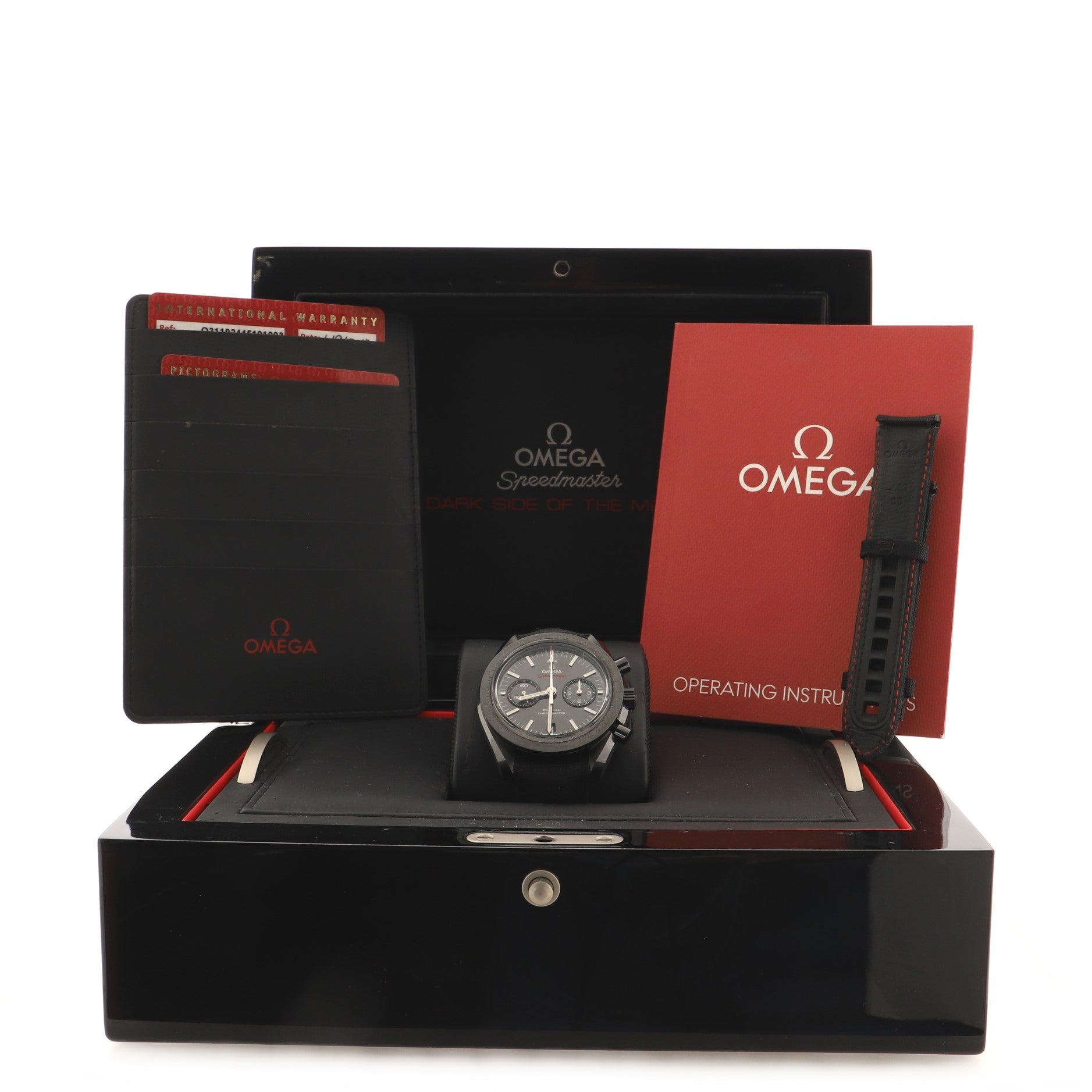 Speedmaster Professional Moonwatch Dark Side Of The Moon Co-Axial Chronometer Chronograph Automatic Watch Ceramic and Nylon 44