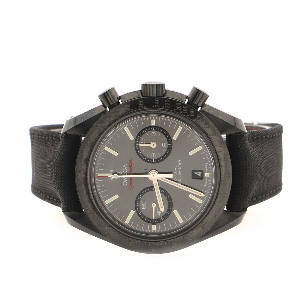 Speedmaster Professional Moonwatch Dark Side Of The Moon Co-Axial Chronometer Chronograph Automatic Watch Ceramic and Nylon 44
