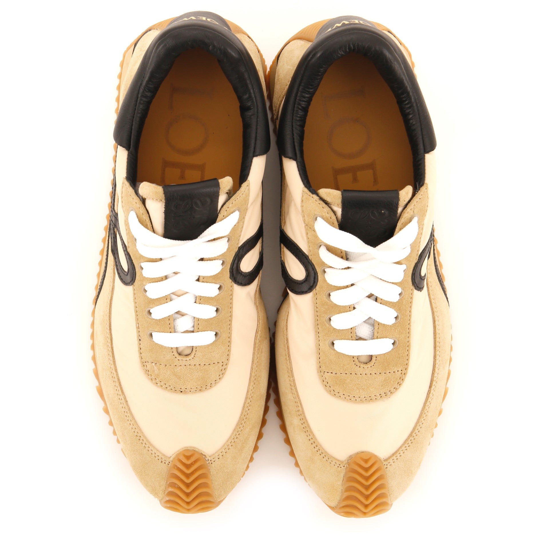 Women's Flow Runner Sneakers Nylon with Leather and Suede