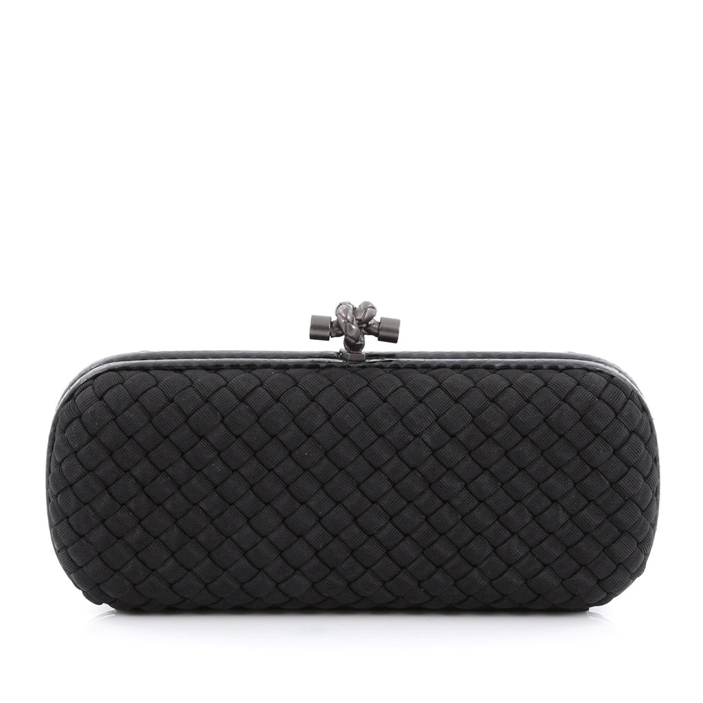 Box Knot Clutch Intrecciato Silk Faille Long