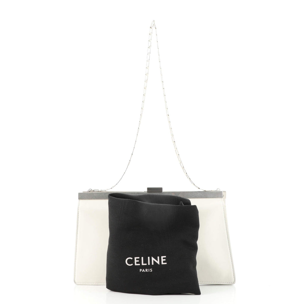 Clasp Chain Clutch Leather
