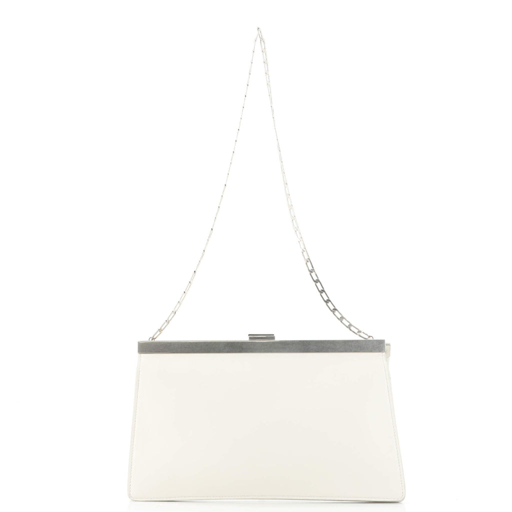 Clasp Chain Clutch Leather