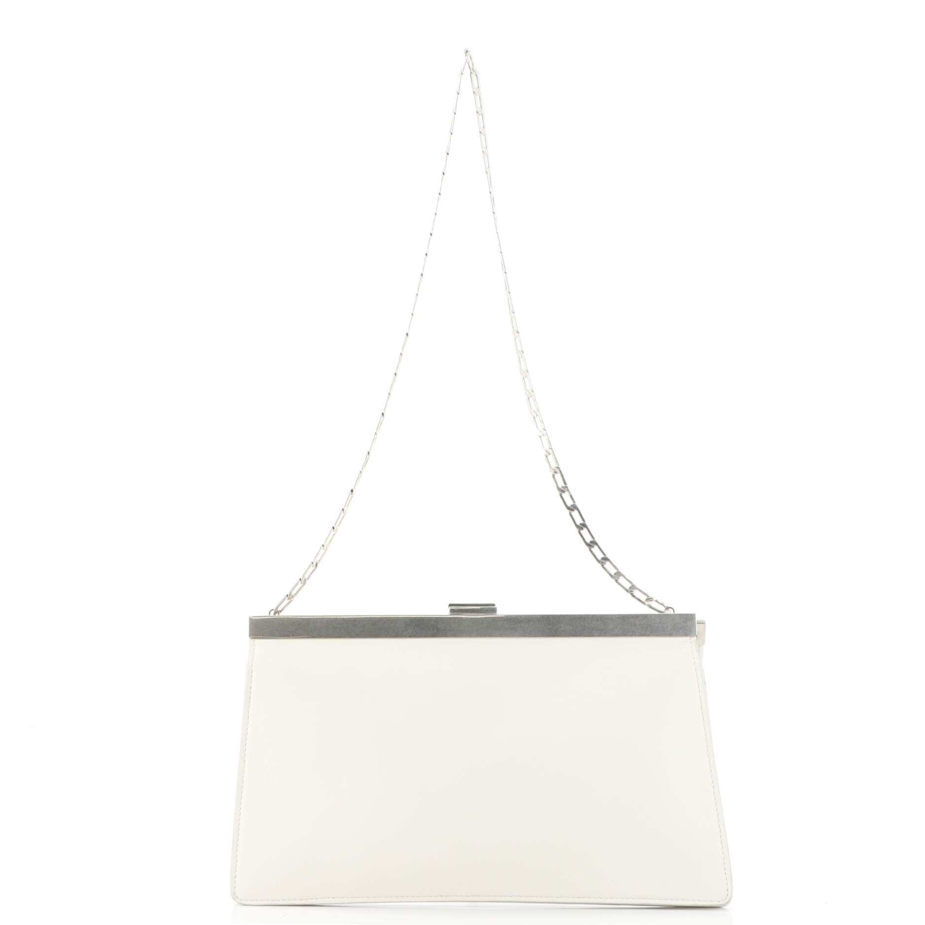Clasp Chain Clutch Leather