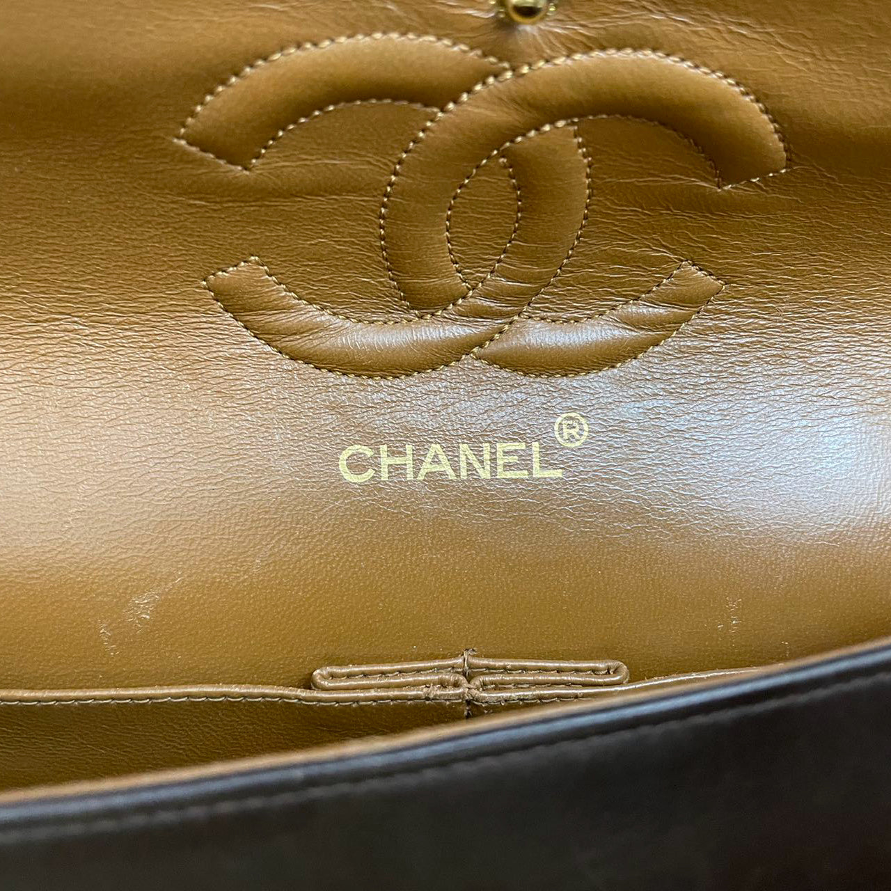 Chanel Vintage Classic Flap Bag in Chocolate Brown With 24k Gold Hardware Medium Size