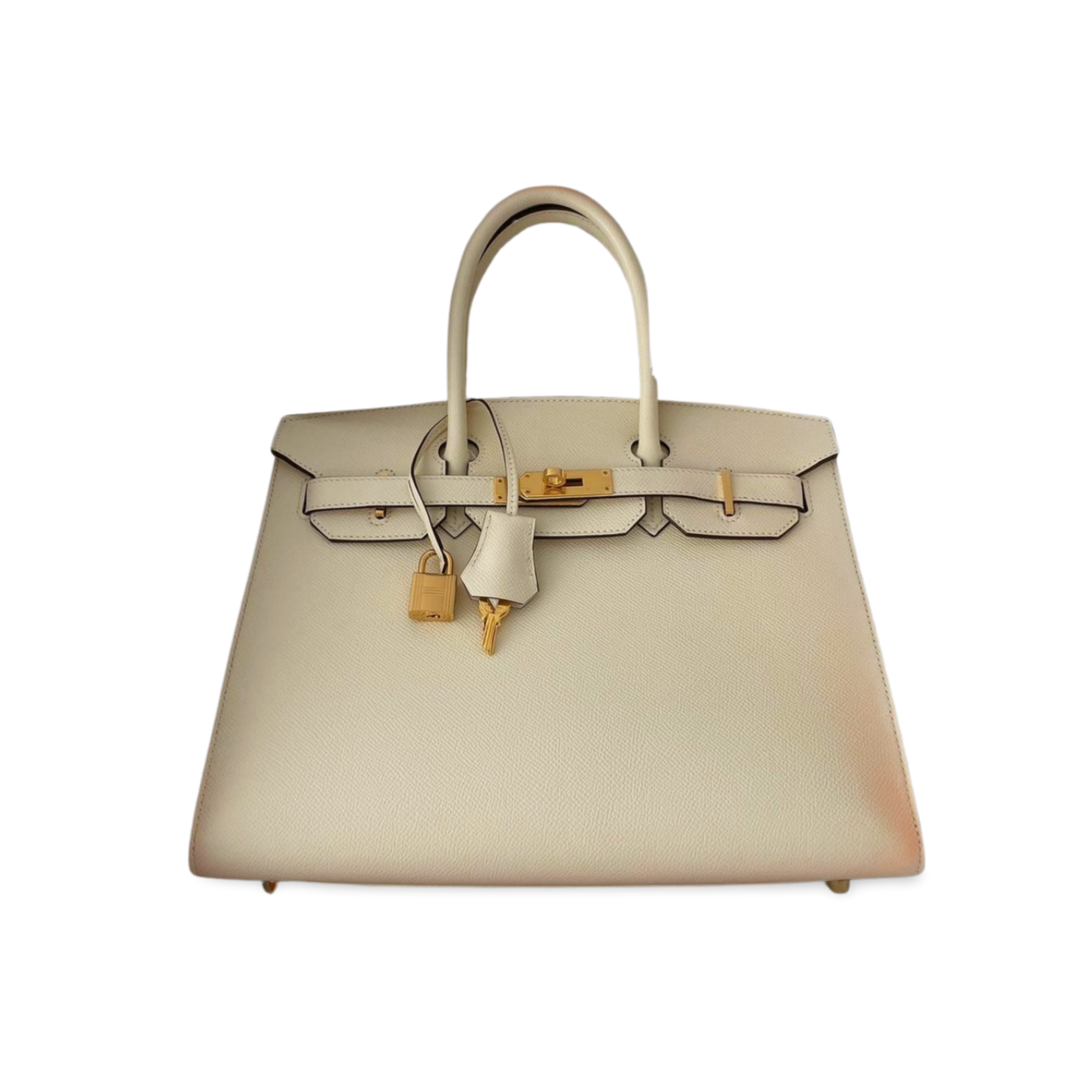 Hermes Birkin Bag 30cm Sellier in Nata Epsom Leather Gold Hardware 2021