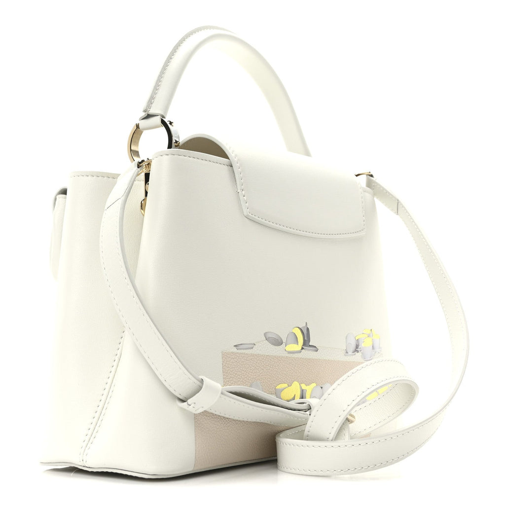 X PAOLA PIVI Taurillon Arty Capucines MM White