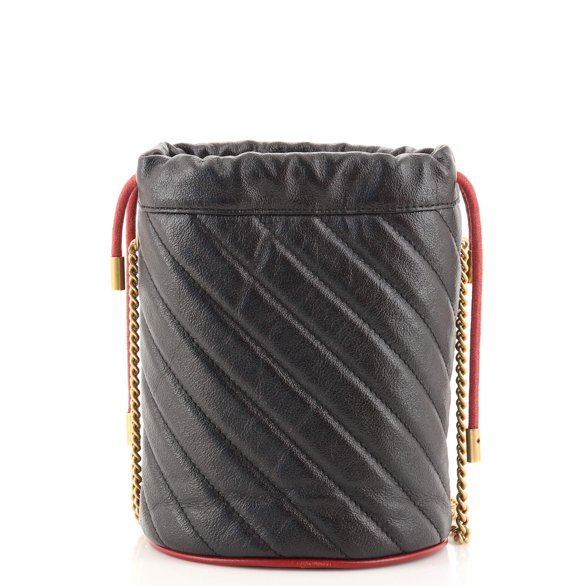 GG Marmont Bucket Bag Diagonal Quilted Leather Mini