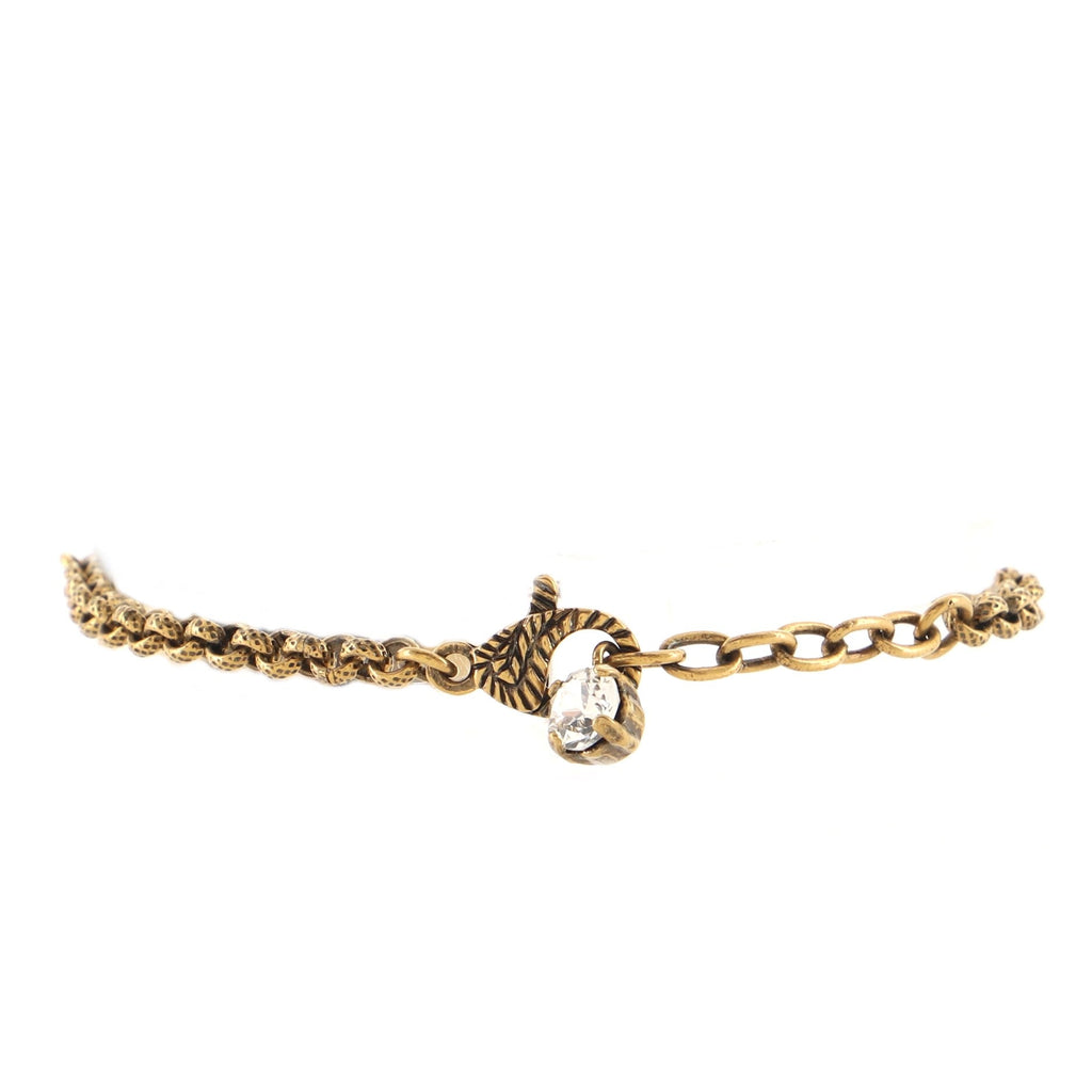 Crystal Around GG Chain Bracelet Metal with Crystals