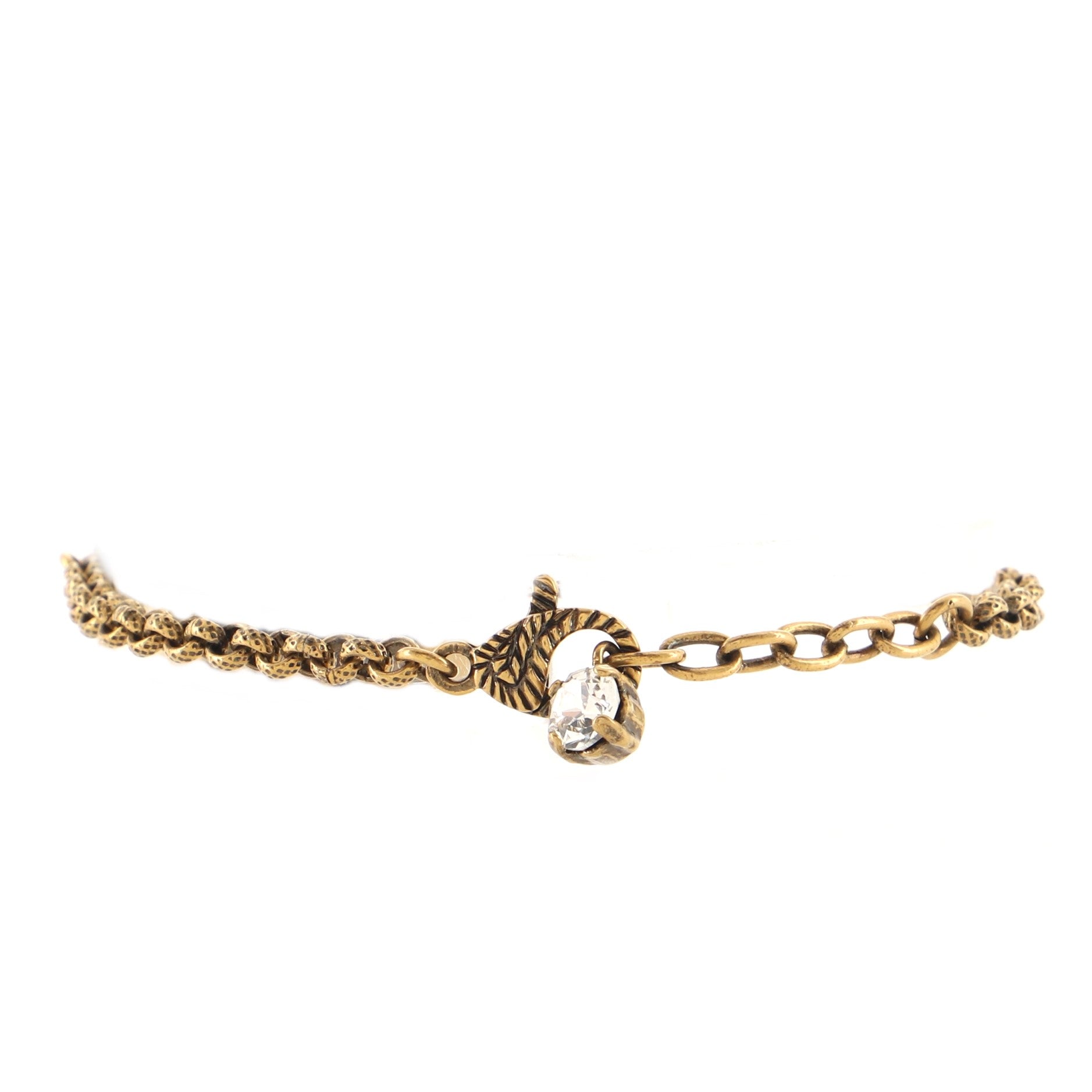 Crystal Around GG Chain Bracelet Metal with Crystals